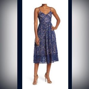 NSR Crochet stretch lace midi dress